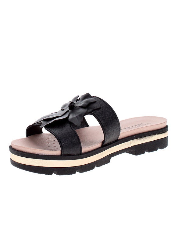 Modare Ladies Flat Sandals Black | Made In Brazil
