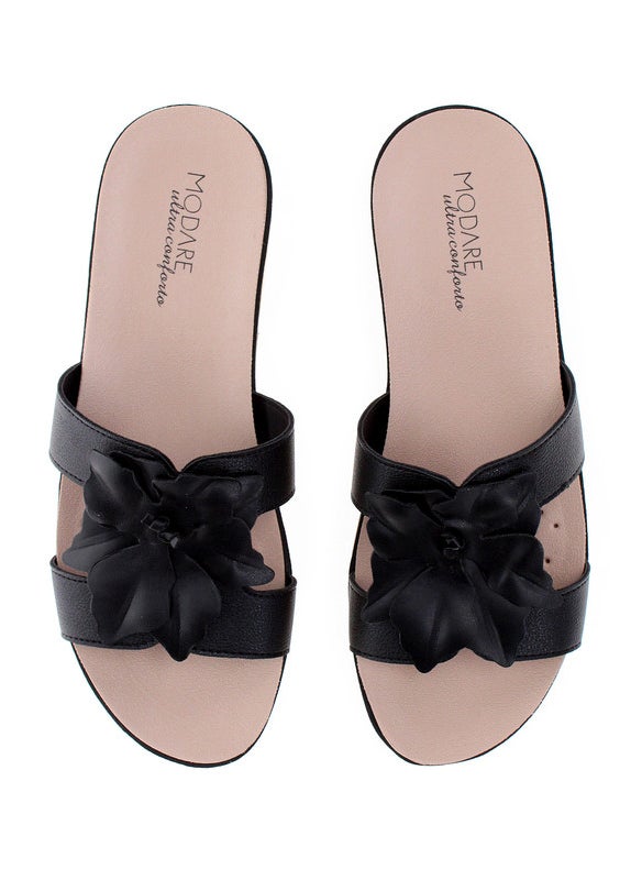 Modare Ladies Flat Sandals Black | Made In Brazil
