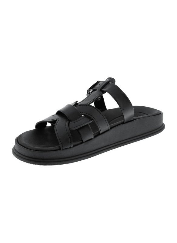 Moleca Ladies Flat Sandals Black | Made In Brazil