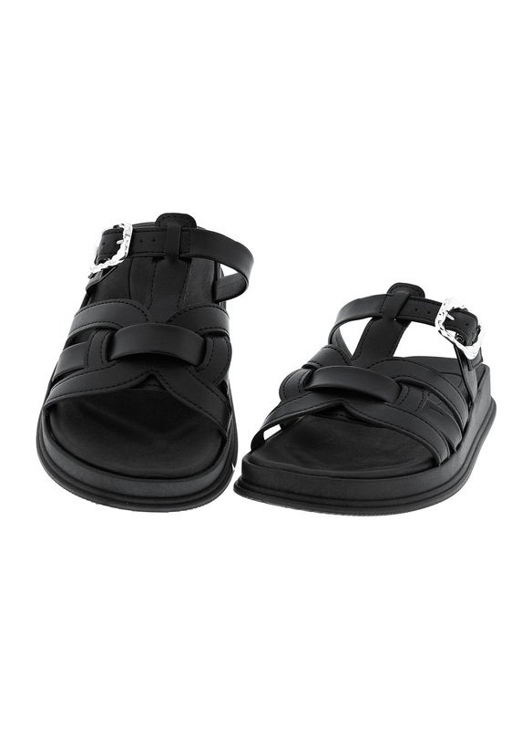 Moleca Ladies Flat Sandals Black | Made In Brazil
