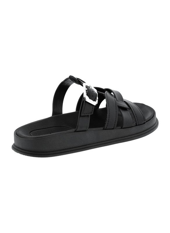 Moleca Ladies Flat Sandals Black | Made In Brazil