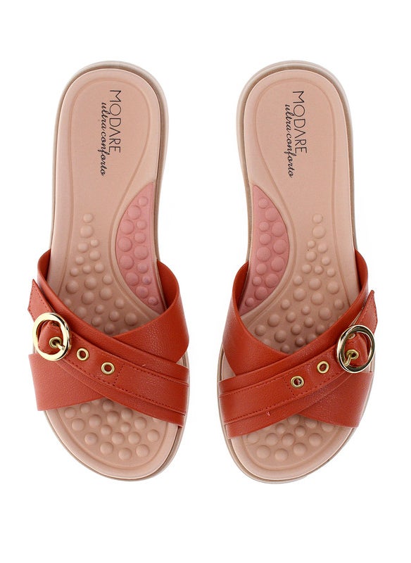Modare Ladies Flat Sandals Orange | Made In Brazil
