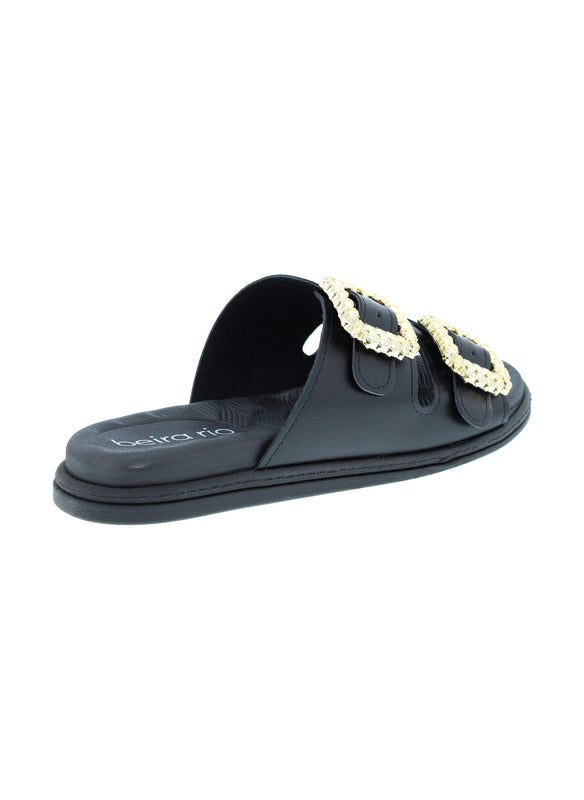 Beira Rio Ladies Flat Sandals Black | Made In Brazil