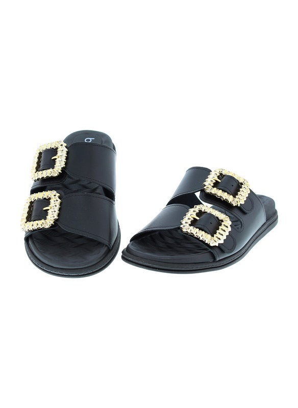 Beira Rio Ladies Flat Sandals Black | Made In Brazil