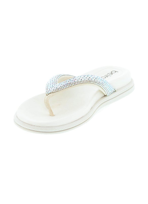 Beira Rio Ladies Flat Sandals Silver | Made In Brazil