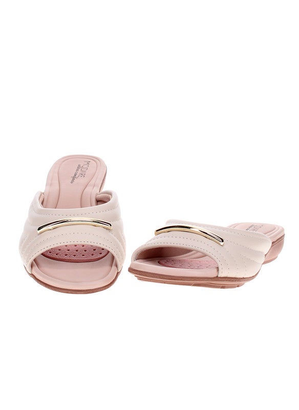 Modare Ladies Flat Sandals Beige | Made In Brazil
