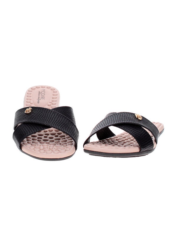 Modare Ladies Flat Sandals Black | Made In Brazil