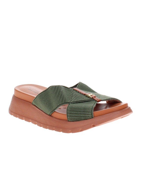 Modare Ladies Flat Sandals Green | Made In Brazil