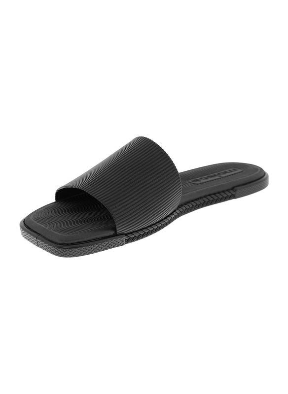 Moleca Ladies Flat Sandals Black | Made In Brazil