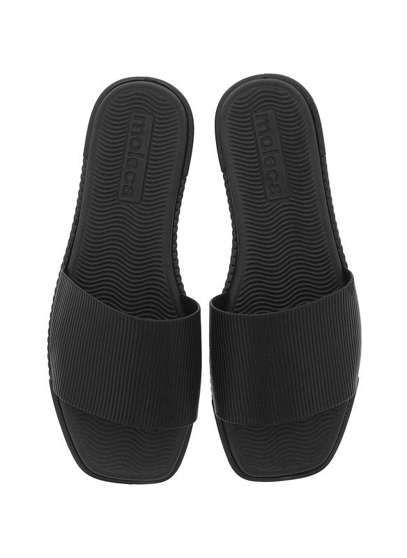 Moleca Ladies Flat Sandals Black | Made In Brazil
