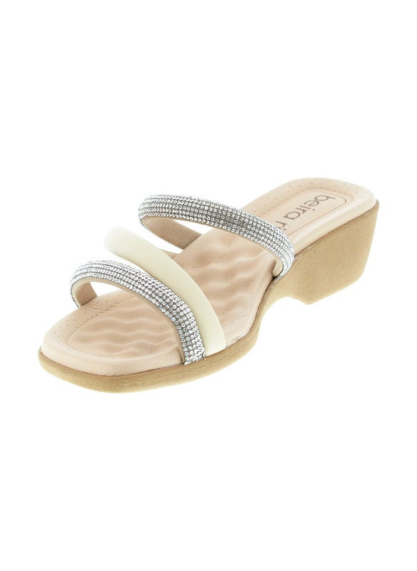 Beira Rio Ladies Flat Sandals Cream | Made In Brazil