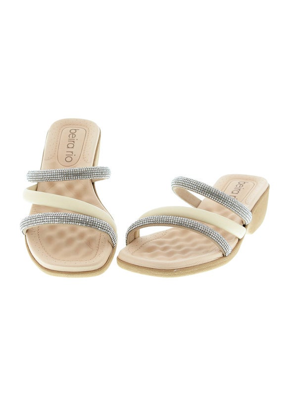 Beira Rio Ladies Flat Sandals Cream | Made In Brazil