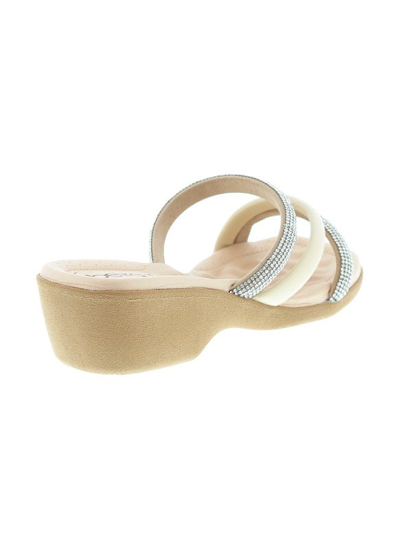 Beira Rio Ladies Flat Sandals Cream | Made In Brazil