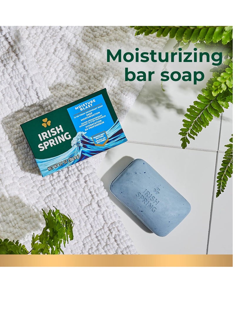 Irish Spring Bar Soap for Men, Moisture Blast, 3.7 Oz, 24 Pack