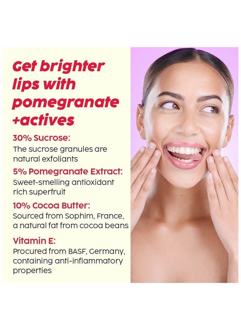 Bright Lips Scrub | For Dry & Chapped Lips | Reduces Darkening & Pigmentation | Brightens & Exfoliates | Cocoa Butter & Vitamin E | 15 gms