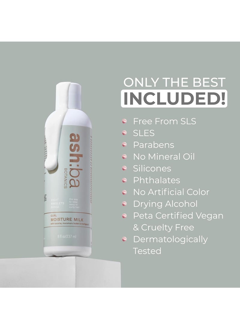 Curl Moisture Milk For Very Dry, Frizzy, Damaged, Curly & Wavy Hair | Leave In Cream with Moringa, Argan & Shea Butter For Deep Moisture, Frizz Control & Shine - 50ml