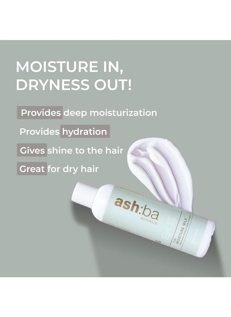 Curl Moisture Milk For Very Dry, Frizzy, Damaged, Curly & Wavy Hair | Leave In Cream with Moringa, Argan & Shea Butter For Deep Moisture, Frizz Control & Shine - 50ml