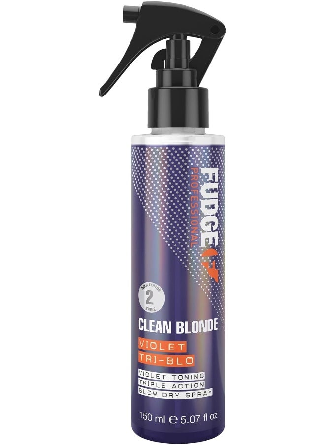 Professional Clean Blonde Violet Tri-Blo Blow-Dry Heat Protection Spray For Blonde Hair 150 Ml