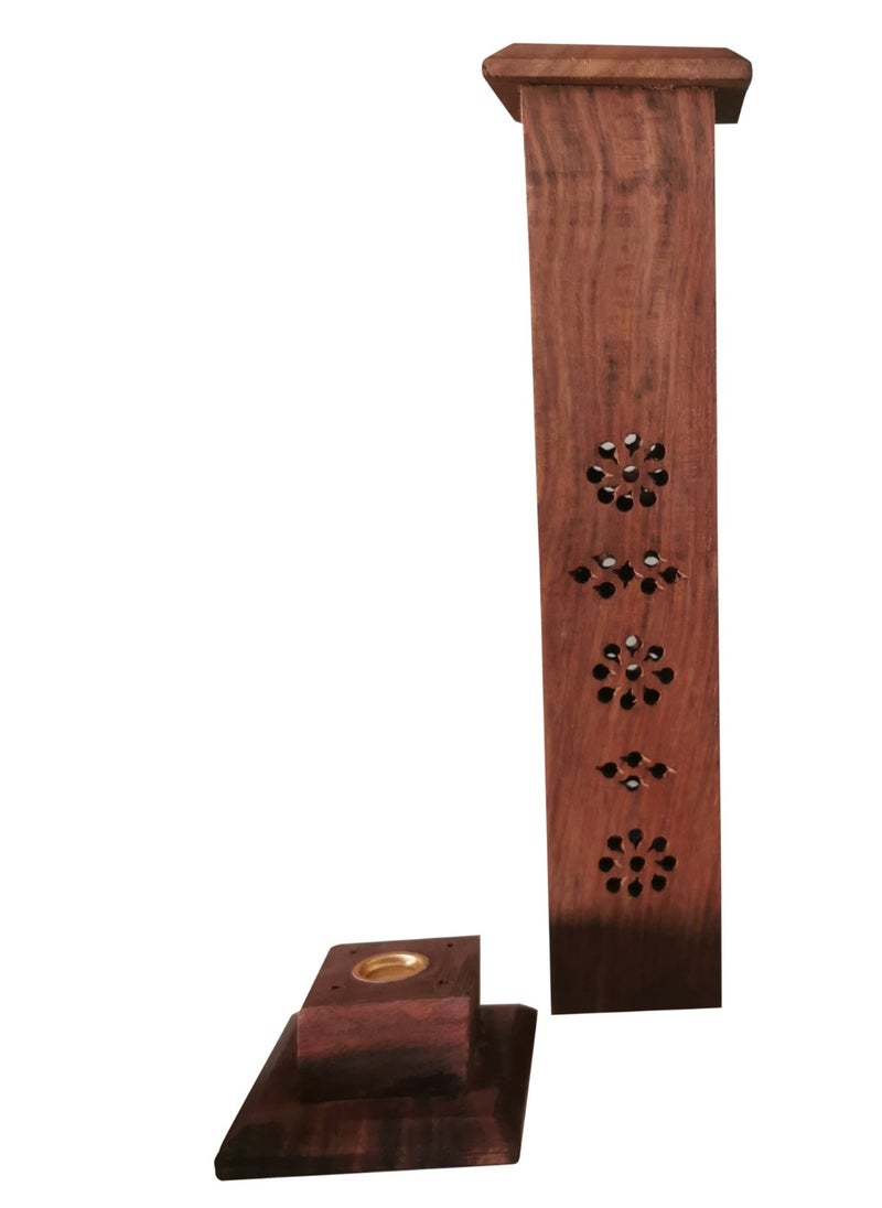 Handmade Pure Wooden Incense Stick Burner Holder – Elegant & Durable Tower-Shaped Mabkhara for Home Fragrance, Aromatherapy, Meditation, Lobaan & Bakhoor Burning