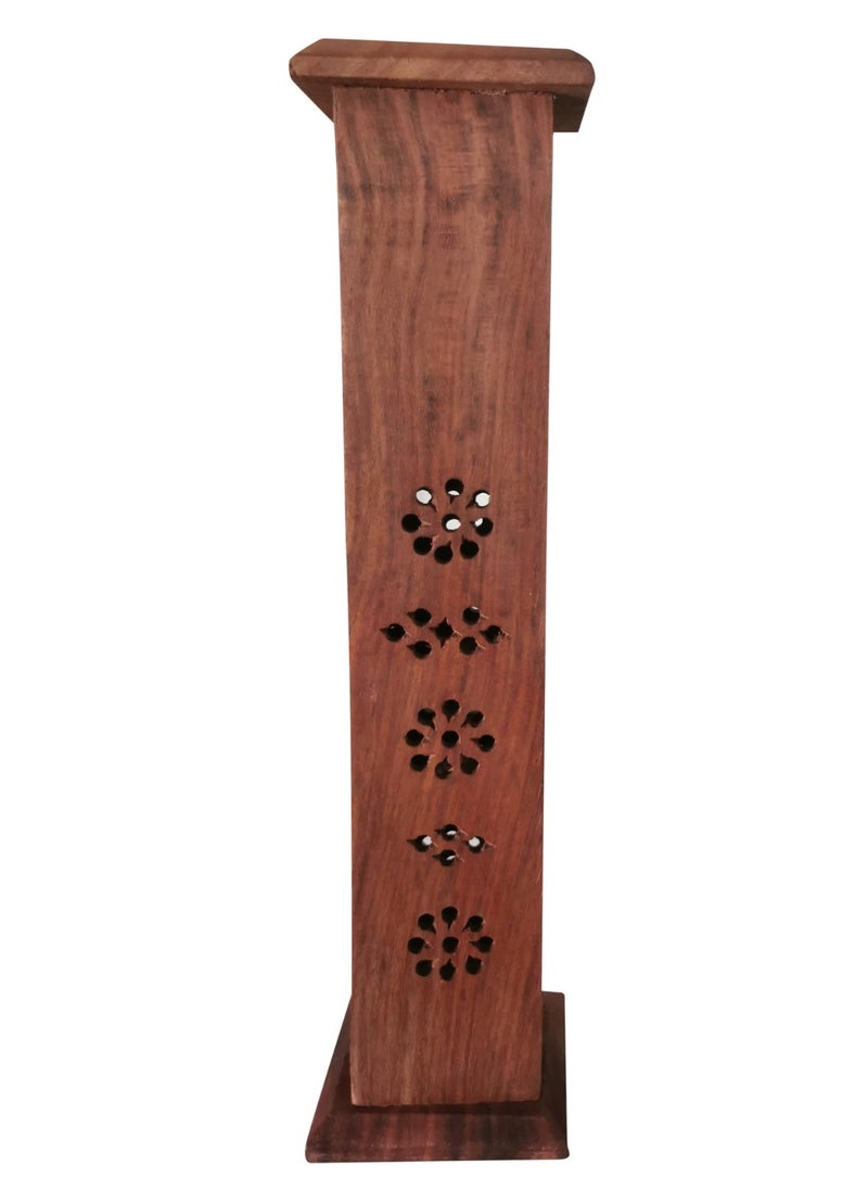 Handmade Pure Wooden Incense Stick Burner Holder – Elegant & Durable Tower-Shaped Mabkhara for Home Fragrance, Aromatherapy, Meditation, Lobaan & Bakhoor Burning