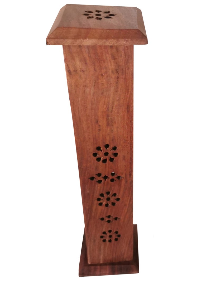 Handmade Pure Wooden Incense Stick Burner Holder – Elegant & Durable Tower-Shaped Mabkhara for Home Fragrance, Aromatherapy, Meditation, Lobaan & Bakhoor Burning