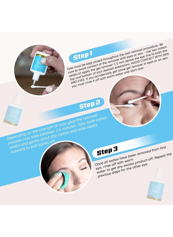 Sensitive Lash Remover for Lash Extensions - Clear Eyelash Extension Remover Gel - Fast-Acting Lash Extension Remover, Efficient Lash Glue Remover 15 ml - Existing Beauty Lashes