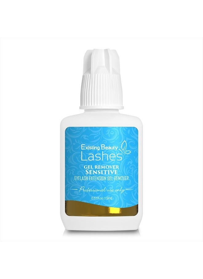Sensitive Lash Remover for Lash Extensions - Clear Eyelash Extension Remover Gel - Fast-Acting Lash Extension Remover, Efficient Lash Glue Remover 15 ml - Existing Beauty Lashes