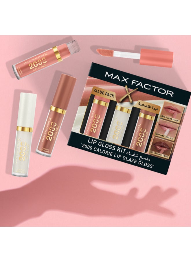 Triple 2000 Calorie Lip Glaze Gloss Kit
