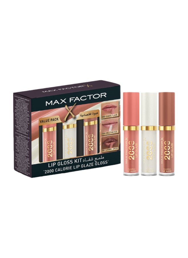 Triple 2000 Calorie Lip Glaze Gloss Kit