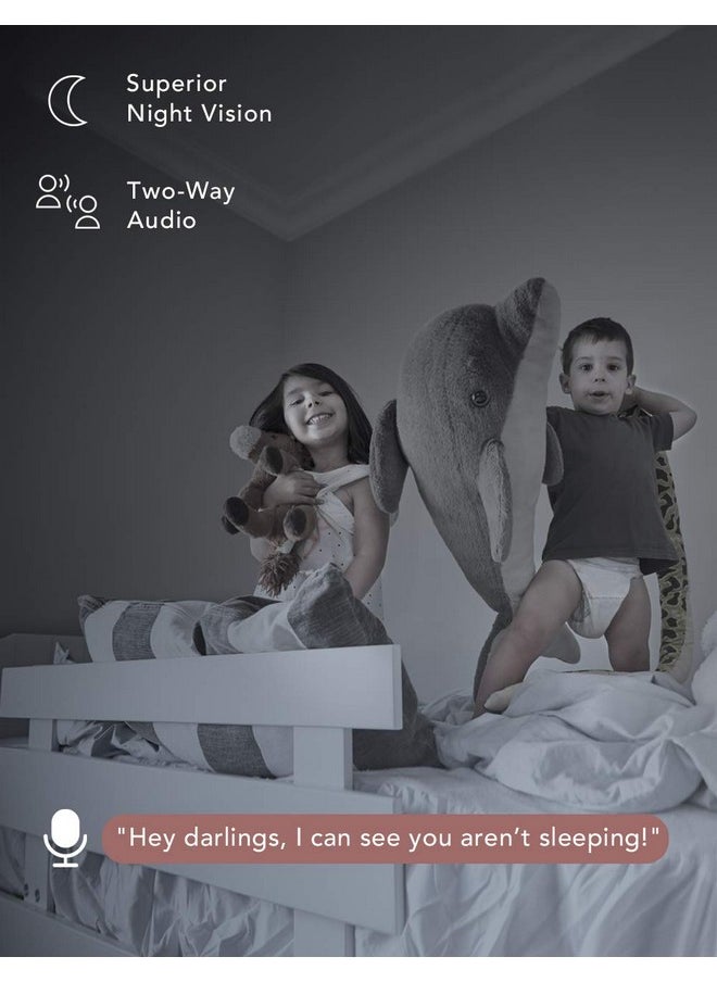 Baby Monitor, Wifi Pet Camera Indoor, 360-Degree Ip Camera, 1080P Home Security Camera, Motion Tracking, Super Ir Night Vision, Works With Alexa, Two-Way Audio, Motion & Sound Detection