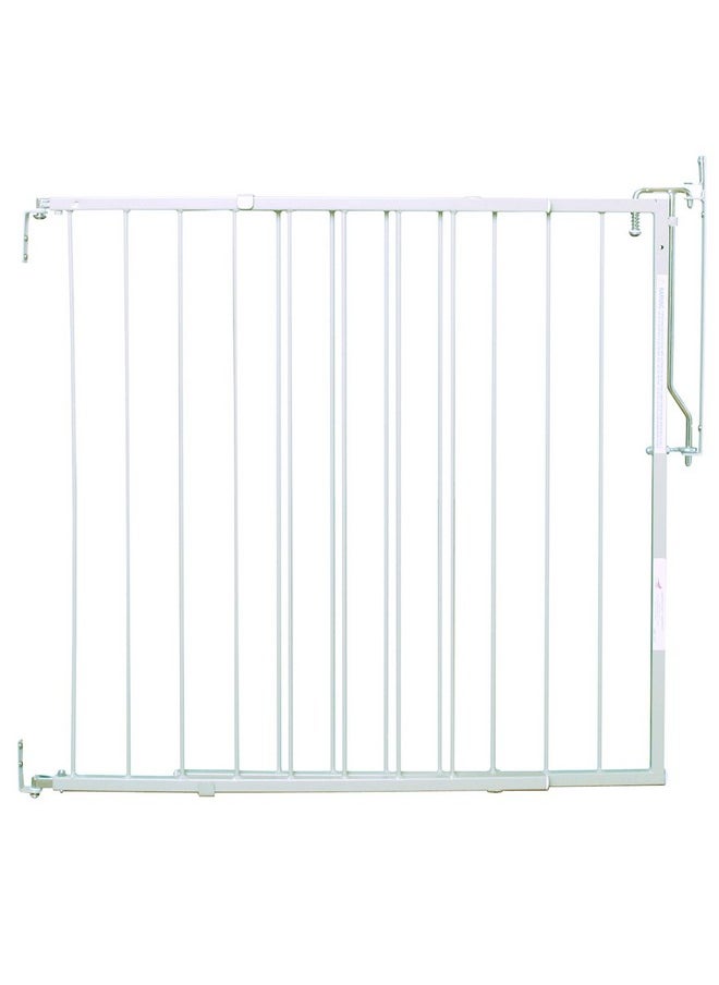 Mg25 Duragate Baby Gate - Adjustable Dog Gate - Steel Safety Gate For Kids & Pets - 26.5 To 41.5 Inches Wide - White