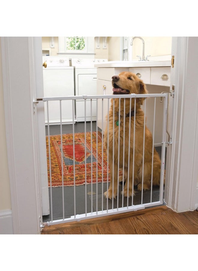 Mg25 Duragate Baby Gate - Adjustable Dog Gate - Steel Safety Gate For Kids & Pets - 26.5 To 41.5 Inches Wide - White