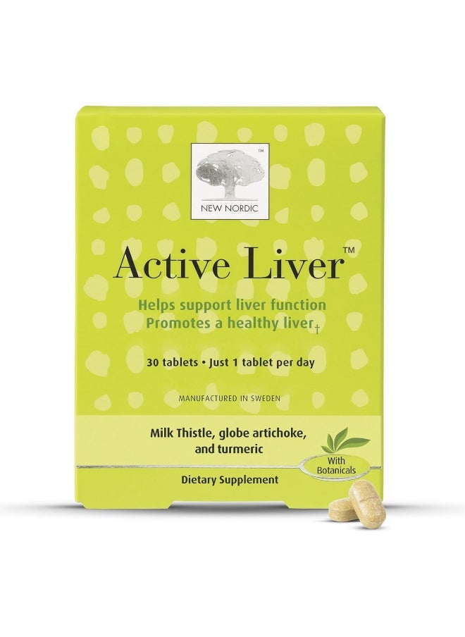 New Nordic Active Liver, 30 Tablets Daily Liver Detoxifier and Regenerator with Milk Thistle Extract, Artichoke Extract and Turmeric