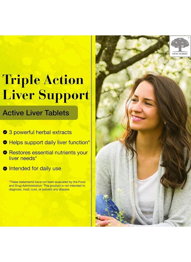 New Nordic Active Liver, 30 Tablets Daily Liver Detoxifier and Regenerator with Milk Thistle Extract, Artichoke Extract and Turmeric