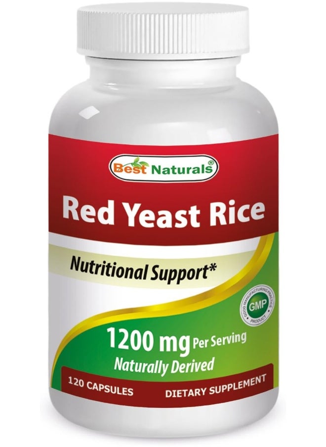 Best Naturals, Red Yeast Rice, 600 mg capsules, 120 Capsules, 2 capsules per serving/1200mg per serving