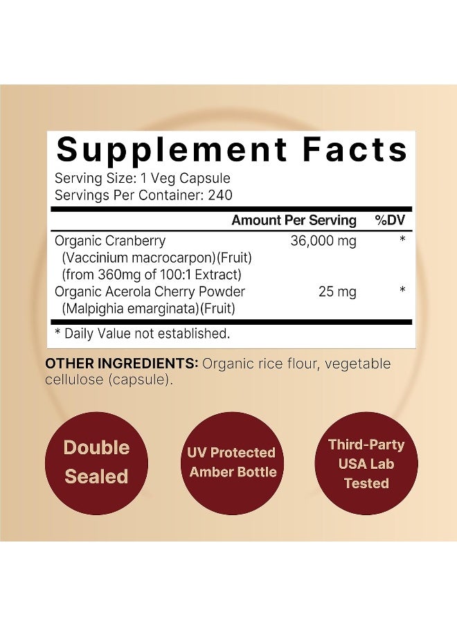 NatureBell Cranberry Pills 36,000mg with Acerola