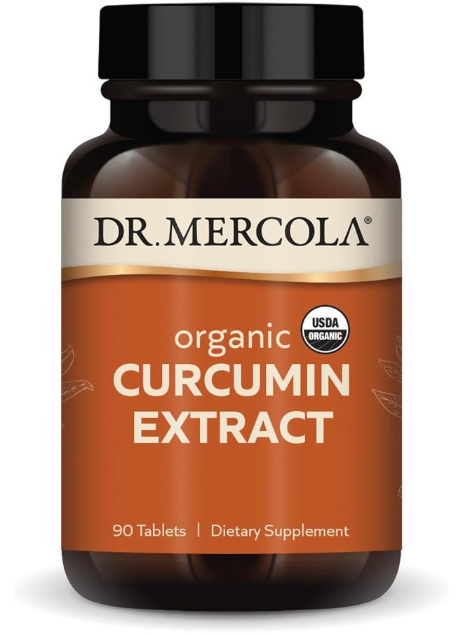 Dr. Mercola Organic Curcumin Extract, 90 Servings (90 Tablets), Dietary Supplement, Supports a Healthy Inflammatory Response, Non-GMO, Certified USDA Organic