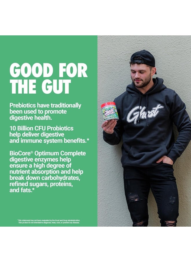 GHOST Greens Superfood Powder- 30 Servings - 19 Super Greens & Reds, Fruits, Vegetables, Spirulina, & Chlorella, Prebiotics, 10 Billion CFU Probiotic & Digestive Enzymes (30 srv, Guava Berry)