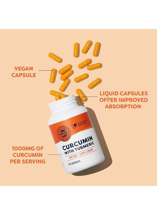 Vimergy Curcumin with Turmeric, 30 Servings – Immune System Supplement – Liquid Capsules - Non-GMO, Gluten-Free, Soy-Free, Kosher, Vegan & Paleo Friendly (90 Count)
