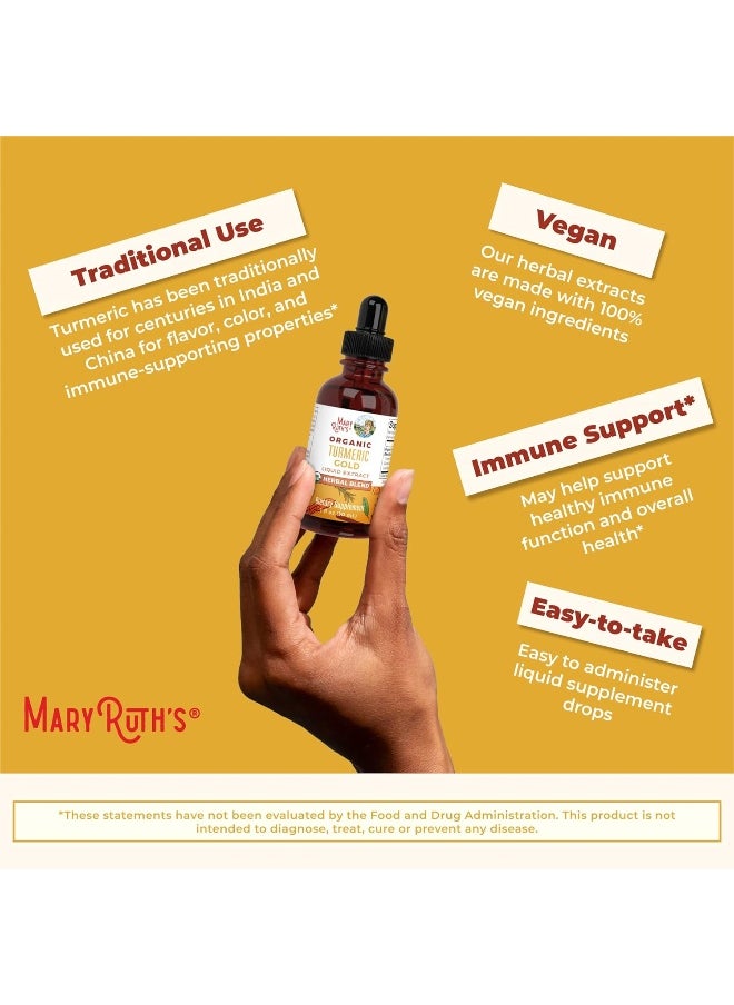 USDA Organic Turmeric Gold Liquid Drops by MaryRuth's