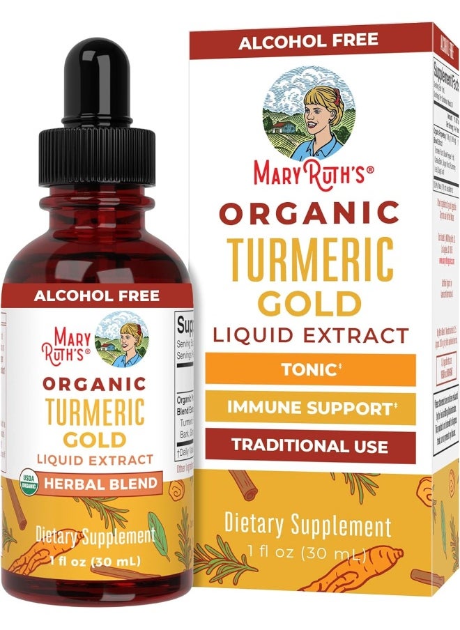 USDA Organic Turmeric Gold Liquid Drops by MaryRuth's