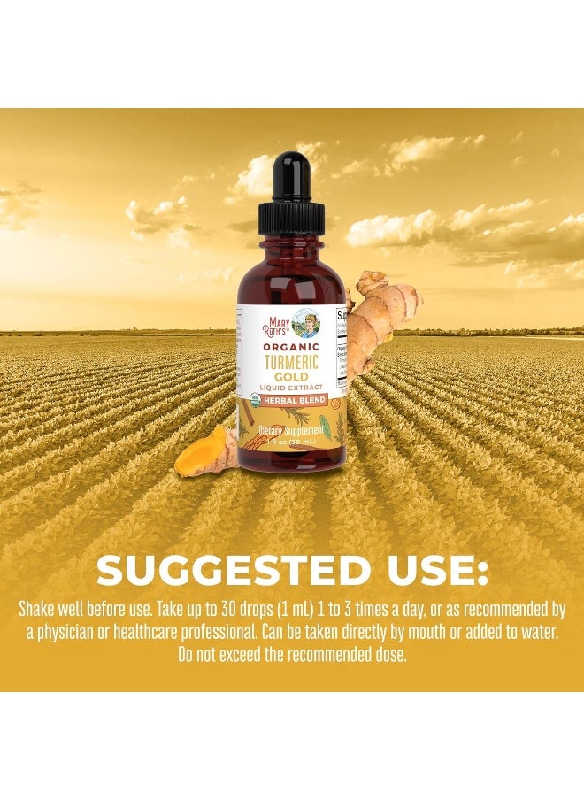 USDA Organic Turmeric Gold Liquid Drops by MaryRuth's