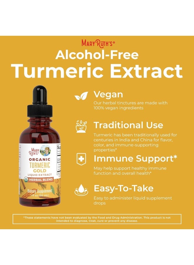 USDA Organic Turmeric Gold Liquid Drops by MaryRuth's