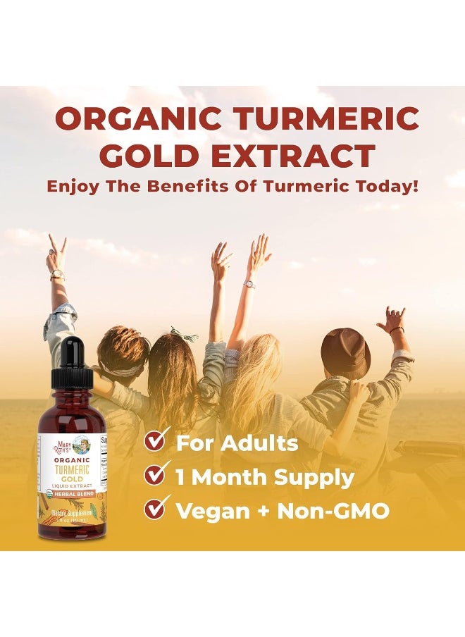 USDA Organic Turmeric Gold Liquid Drops by MaryRuth's