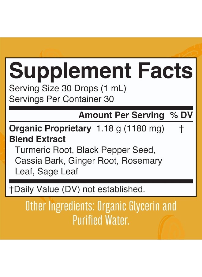 USDA Organic Turmeric Gold Liquid Drops by MaryRuth's
