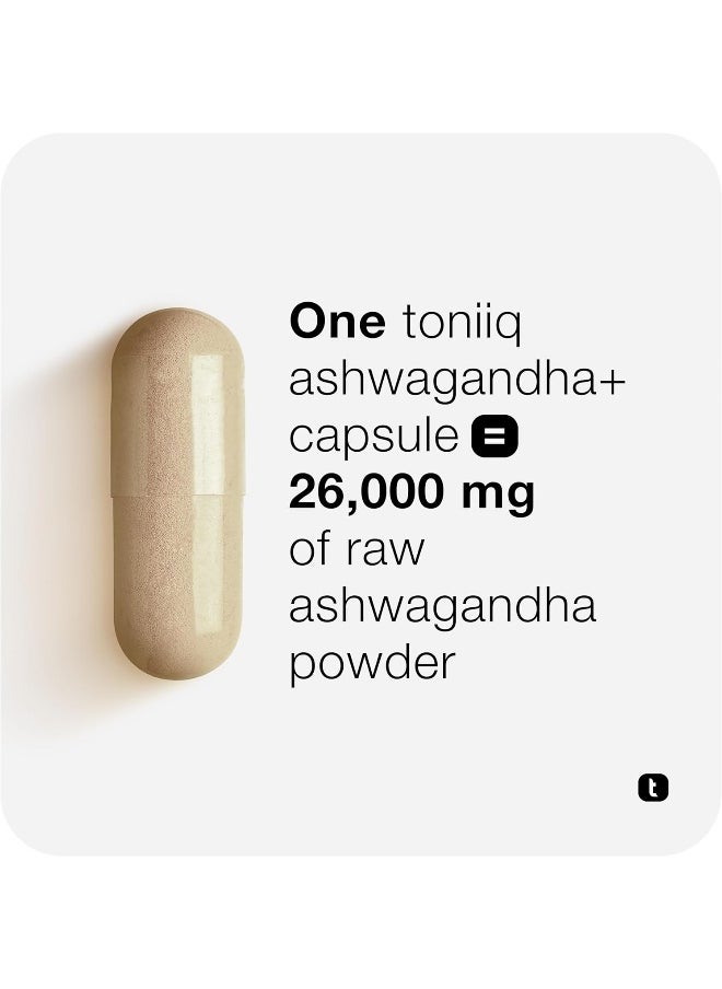 Toniiq 52,000mg 40x Concentrated Extract - 25% Withanolides - Ultra High Strength Ashwagandha Capsules - Wild Harvested in India - Highly Concentrated and Bioavailable Supplement - 120 Veggie Capsules