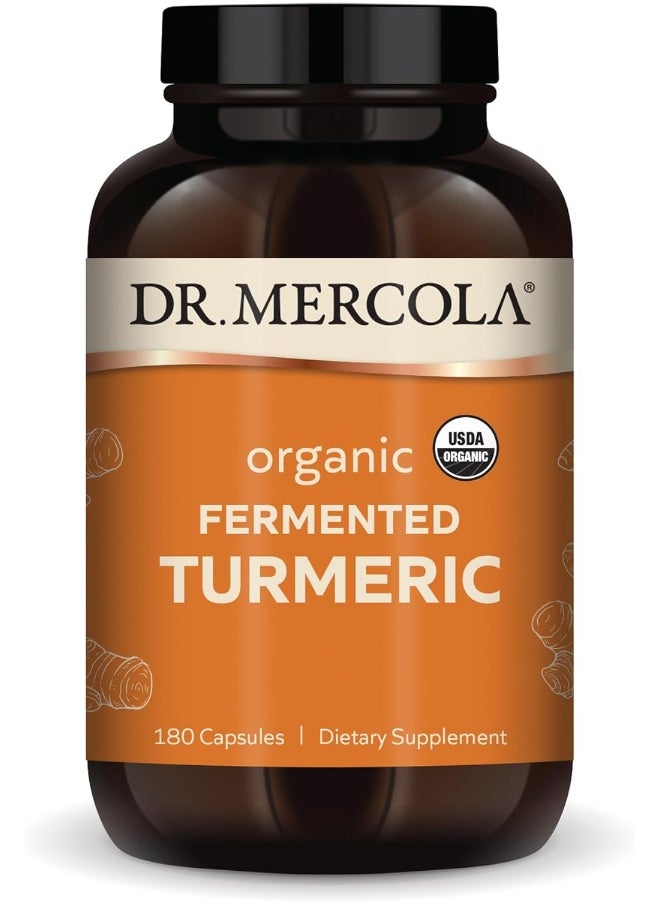 Dr. Mercola Organic Fermented Turmeric, 90 Servings (180 Capsules), Dietary Supplement