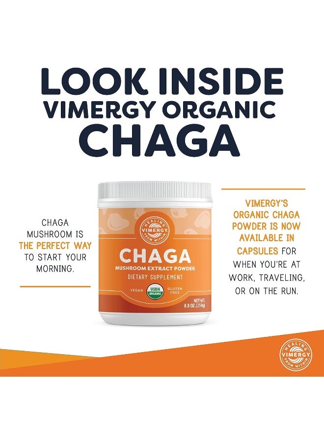 Vimergy USDA Organic Wild Chaga Mushroom Extract Powder, 166 Servings