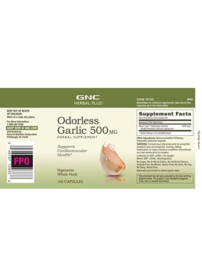 GNC Odorless Garlic 500 Mg 100 Capsules