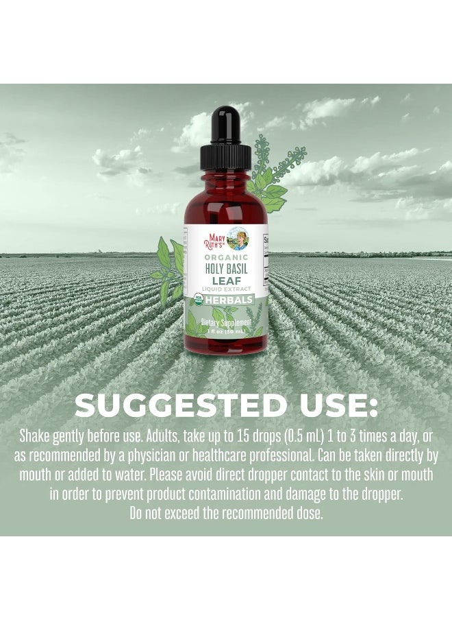 MaryRuth Organics Herbal Supplement Drops, Supports Cognitive Function, Digestion, Pack of 1, Tulsi Holy Basil Leaf, Sugar Free, Energy Levels, Vegan, Non-GMO, 1 Fluid Ounces